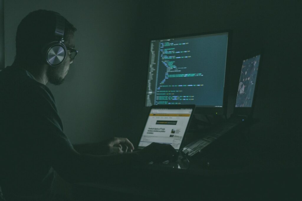 Engineer analyzing network security data