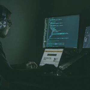 Engineer analyzing network security data