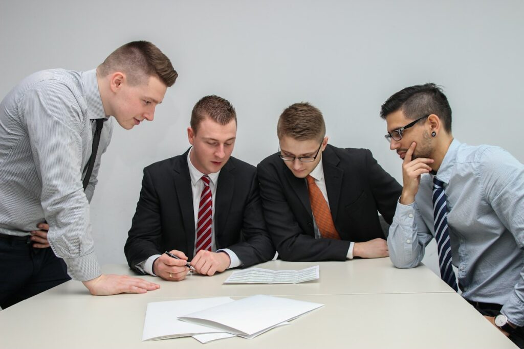 Architects collaborating on a plan