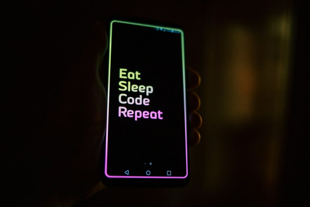 Mobile app development on a device