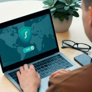 Technologist working with security monitoring tools