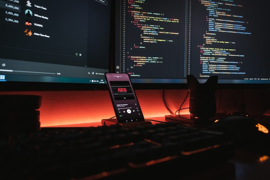 Developer building an application
