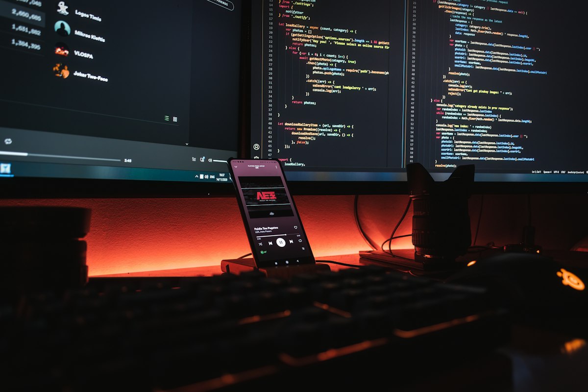 Developer building an application